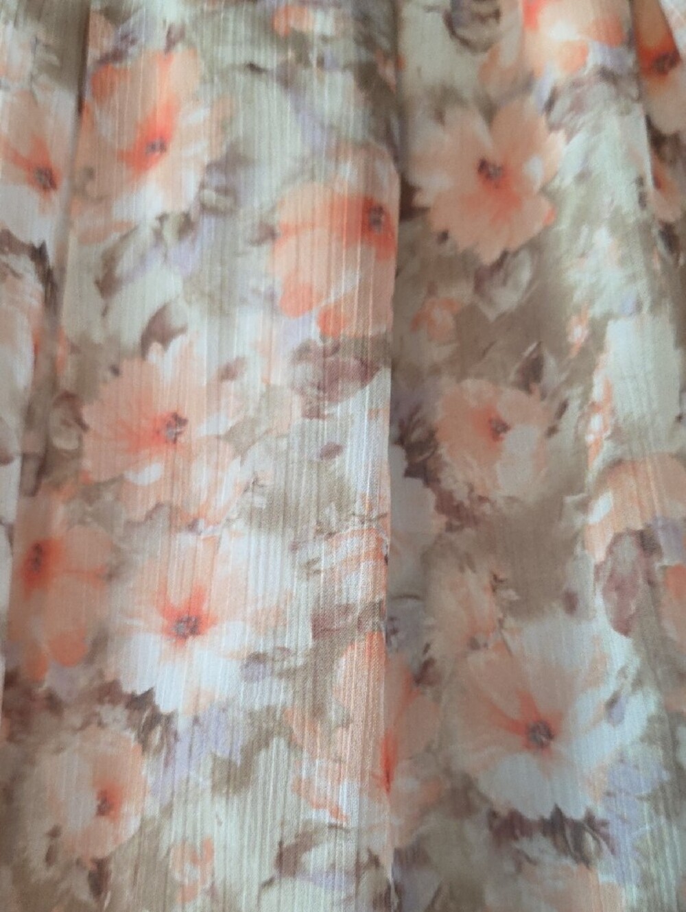 NWOT orange creek Large Peach and Cream Floral Tiered Maxi Skirt - Picture 3 of 6